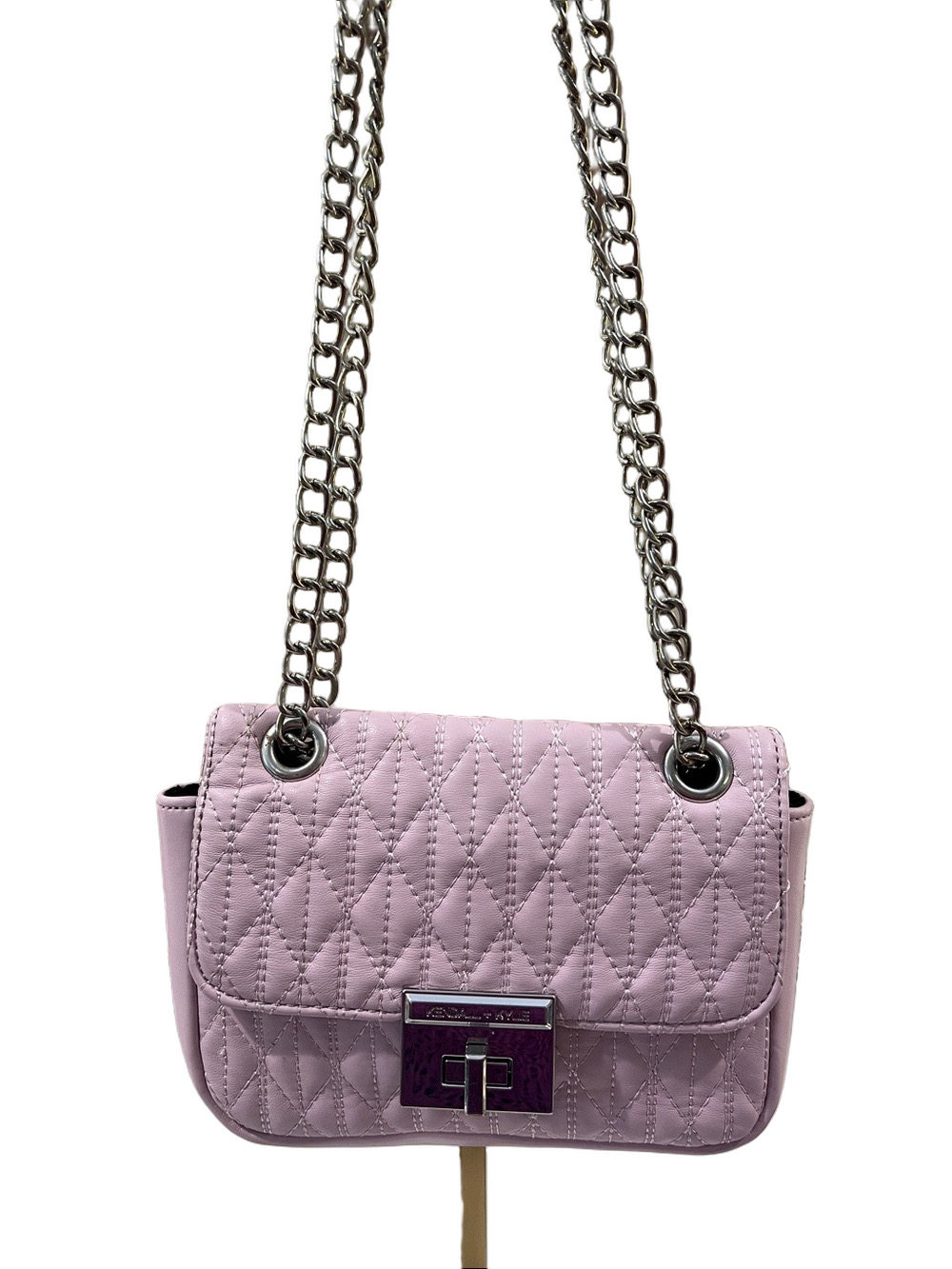 Kendall & Kylie Quilted Pale Pink Chain Strap Shoulder Crossbody Bag